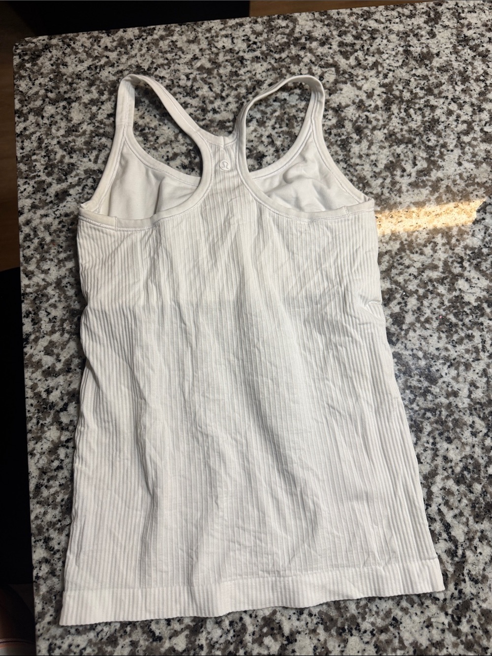 lululemon athletica White Ribbed Racerback Tank - Picture 2 of 2